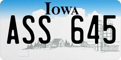 IA license plate ASS645