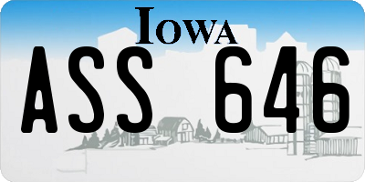 IA license plate ASS646