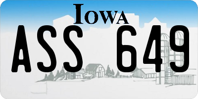 IA license plate ASS649