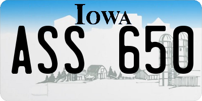 IA license plate ASS650