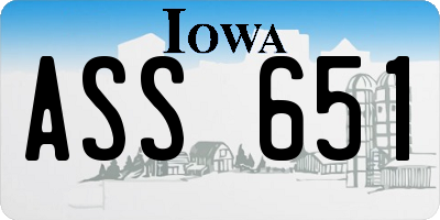 IA license plate ASS651