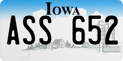 IA license plate ASS652
