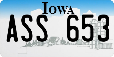 IA license plate ASS653