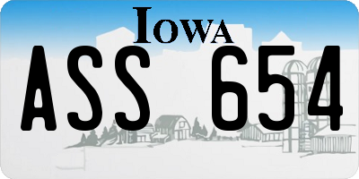 IA license plate ASS654