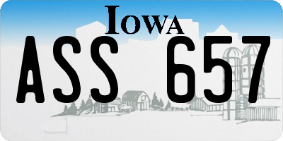IA license plate ASS657