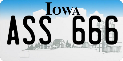 IA license plate ASS666