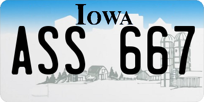 IA license plate ASS667