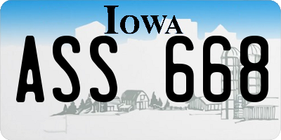 IA license plate ASS668