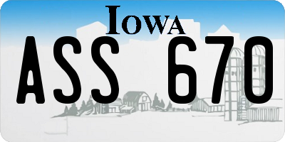 IA license plate ASS670