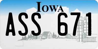 IA license plate ASS671