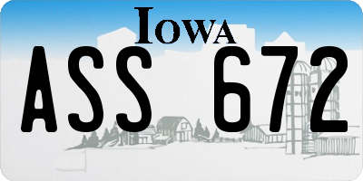 IA license plate ASS672