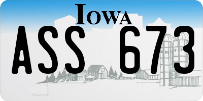 IA license plate ASS673