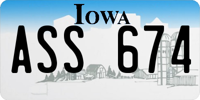 IA license plate ASS674