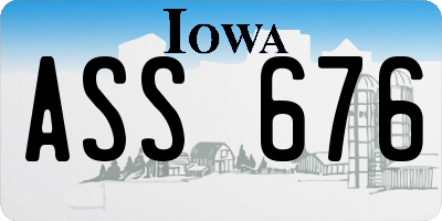 IA license plate ASS676