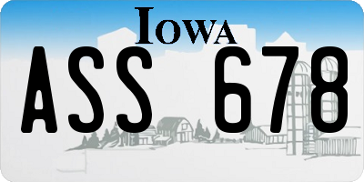 IA license plate ASS678