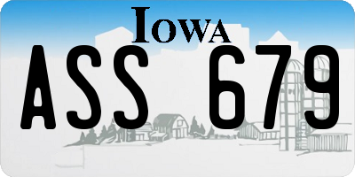 IA license plate ASS679
