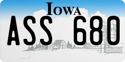 IA license plate ASS680