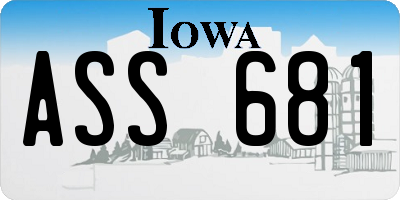IA license plate ASS681