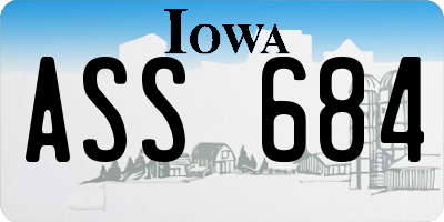 IA license plate ASS684