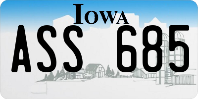 IA license plate ASS685