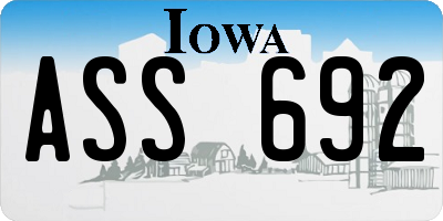 IA license plate ASS692