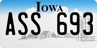 IA license plate ASS693