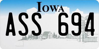 IA license plate ASS694