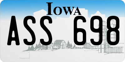 IA license plate ASS698