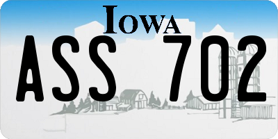 IA license plate ASS702