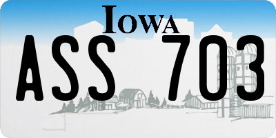 IA license plate ASS703