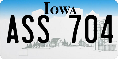 IA license plate ASS704
