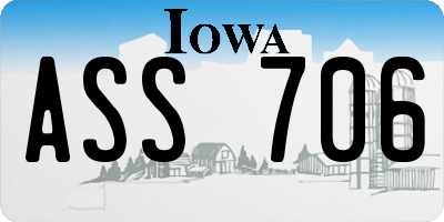 IA license plate ASS706