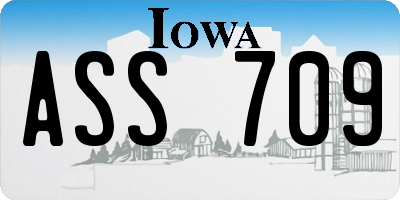 IA license plate ASS709