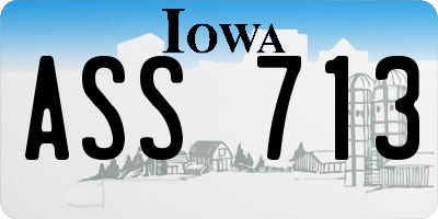 IA license plate ASS713