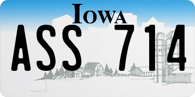 IA license plate ASS714