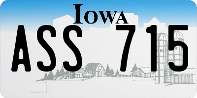 IA license plate ASS715