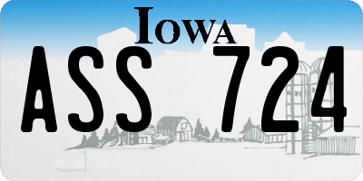 IA license plate ASS724