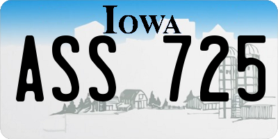 IA license plate ASS725