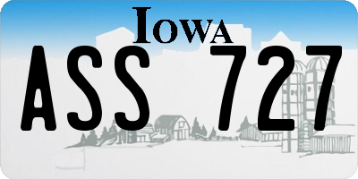IA license plate ASS727