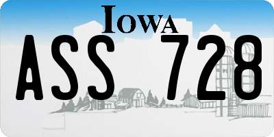 IA license plate ASS728