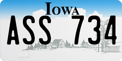 IA license plate ASS734