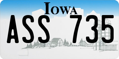 IA license plate ASS735