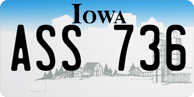 IA license plate ASS736