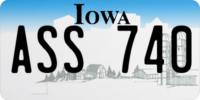 IA license plate ASS740