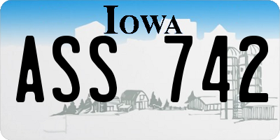 IA license plate ASS742