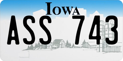IA license plate ASS743