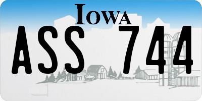 IA license plate ASS744