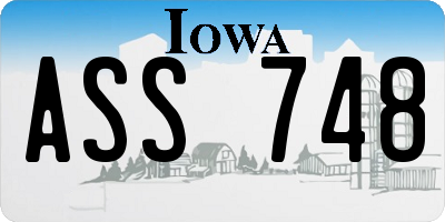 IA license plate ASS748