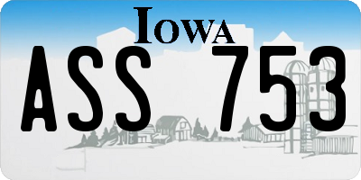 IA license plate ASS753
