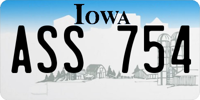 IA license plate ASS754